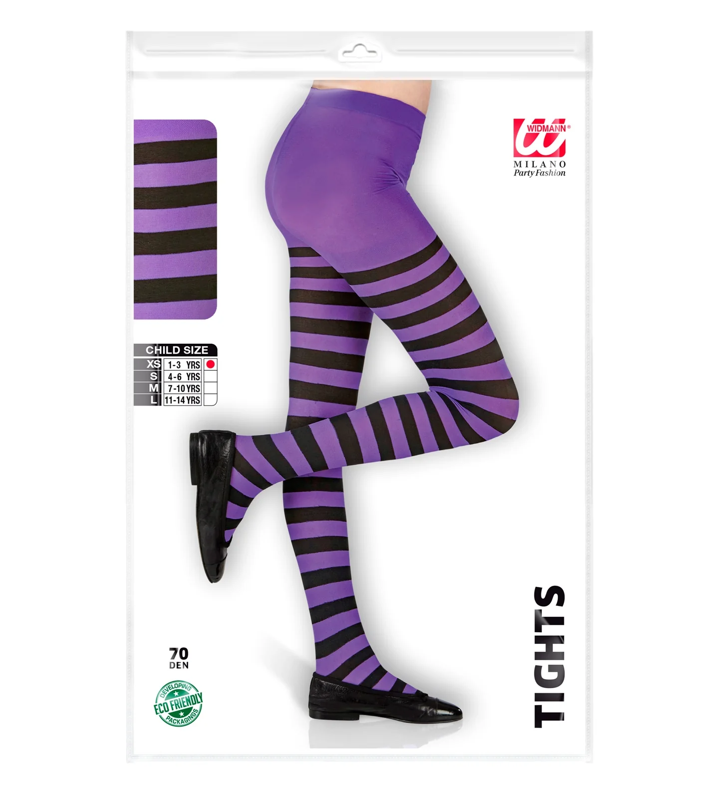Panty zwart paars gestreept kinderen - Image 3