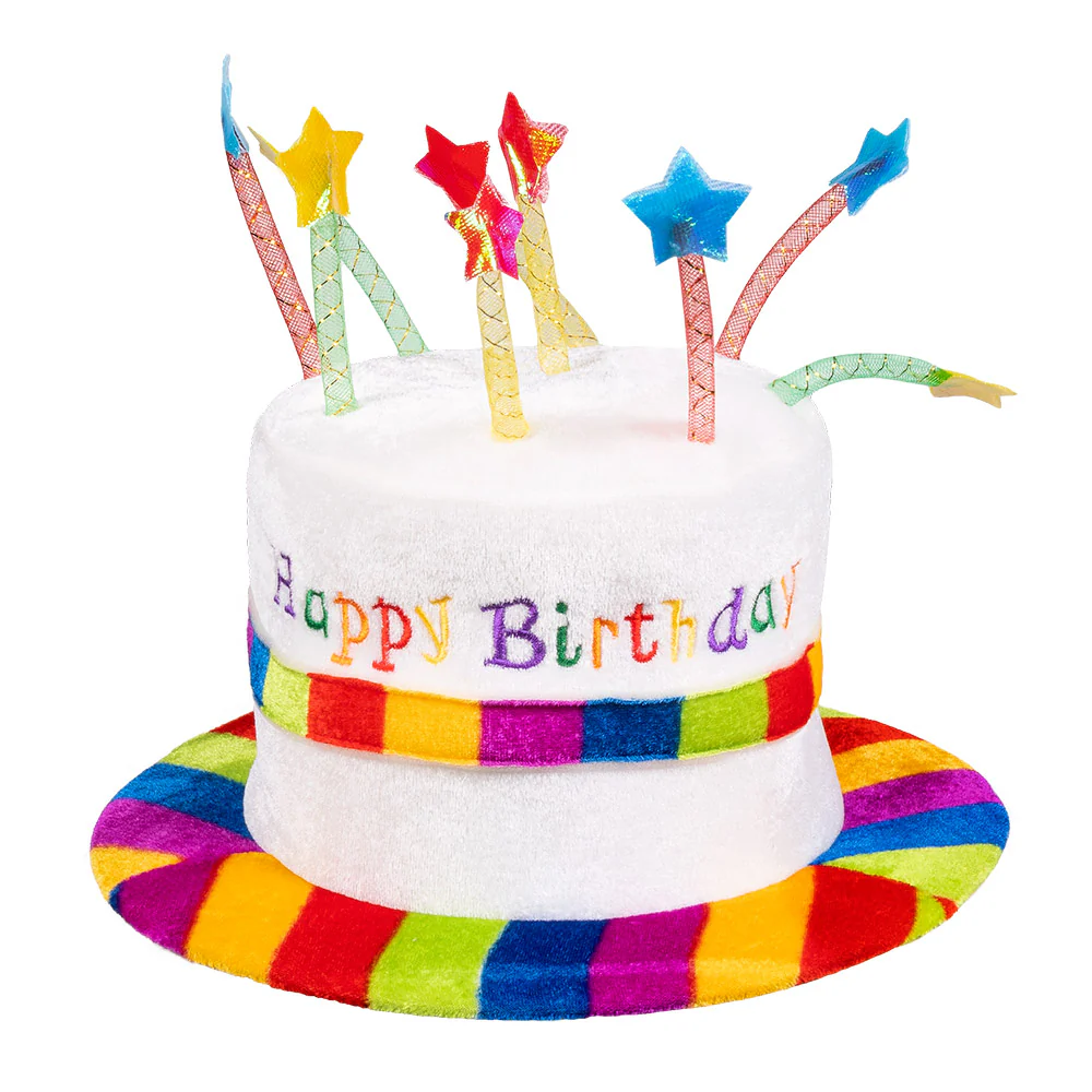 Kinderhoed Rainbow cake 'Happy Birthday'