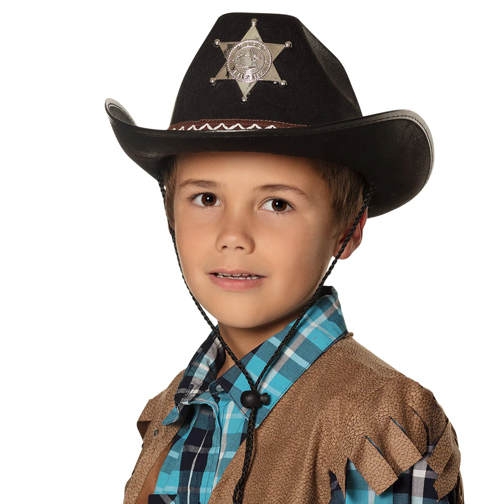 Cowboyhoed kind Sheriff ster zwart - Image 2