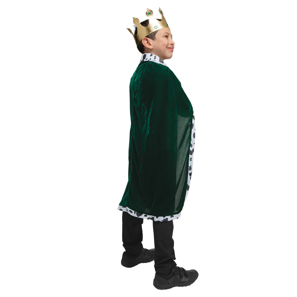 Koningsmantel kinderen met Kroon groen - Image 2