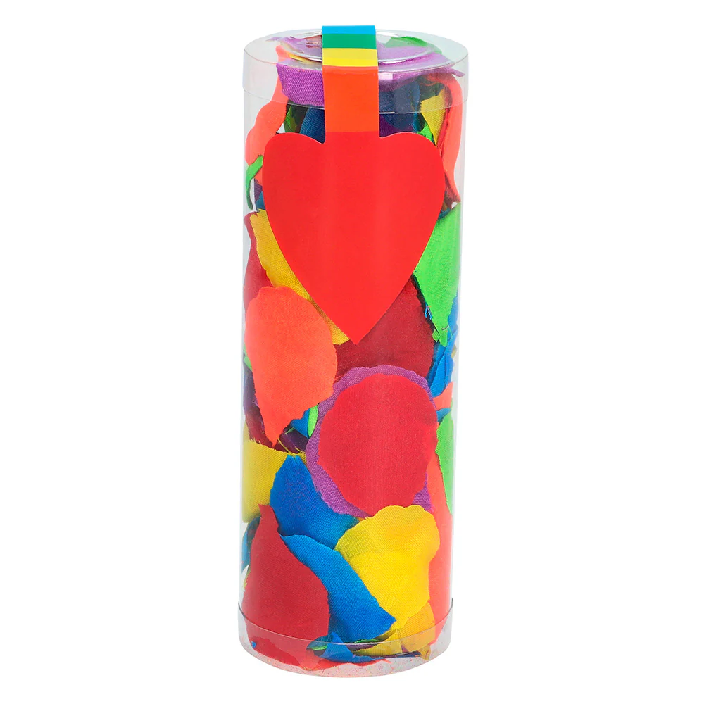 Koker rozenblaadjes regenboog