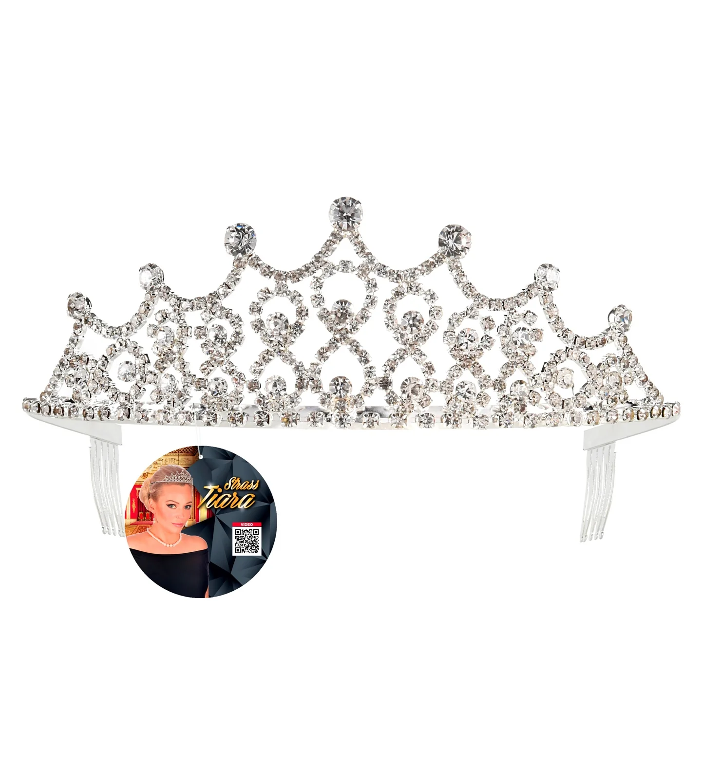 Tiara koningin met strass - Image 5