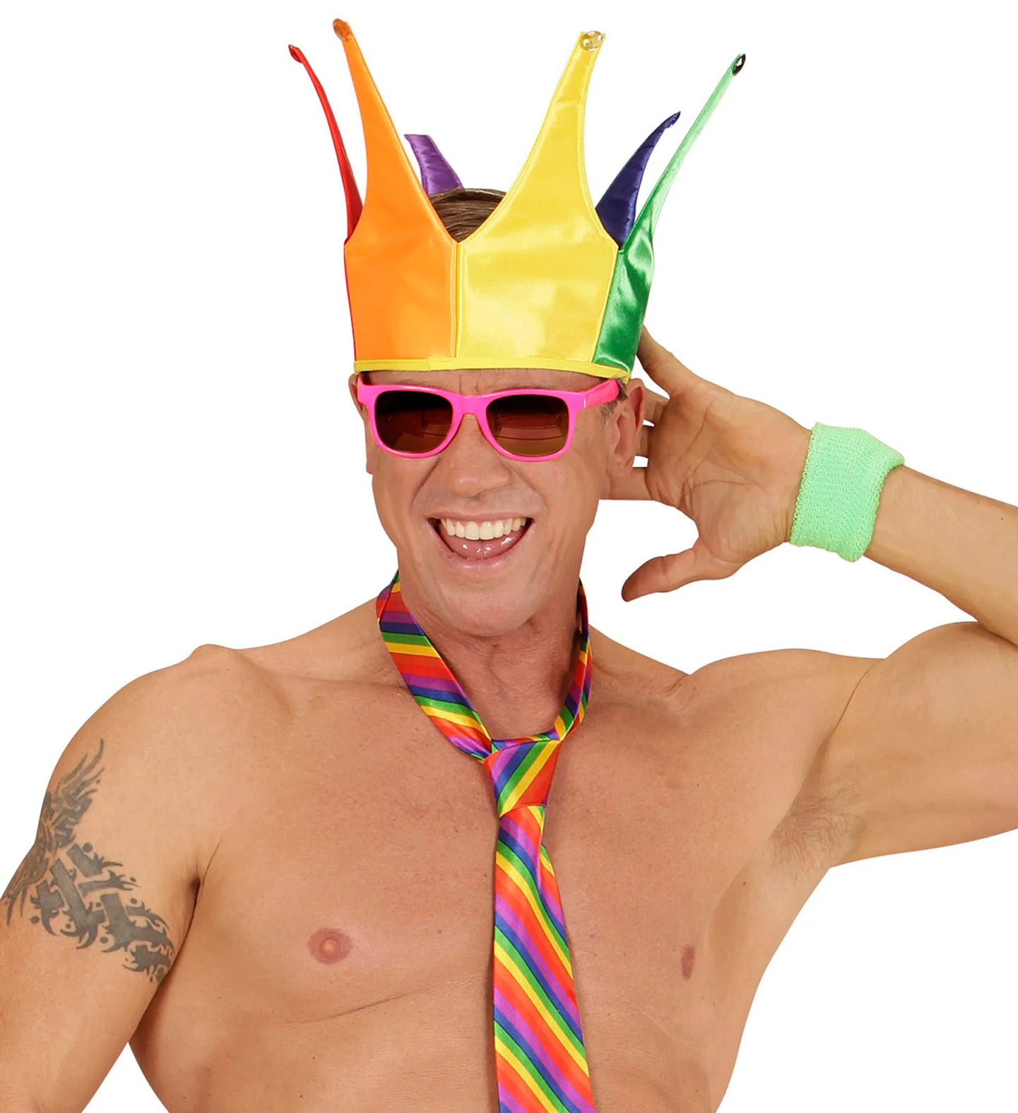 Regenboog hoed kroon multikleuren - Image 2