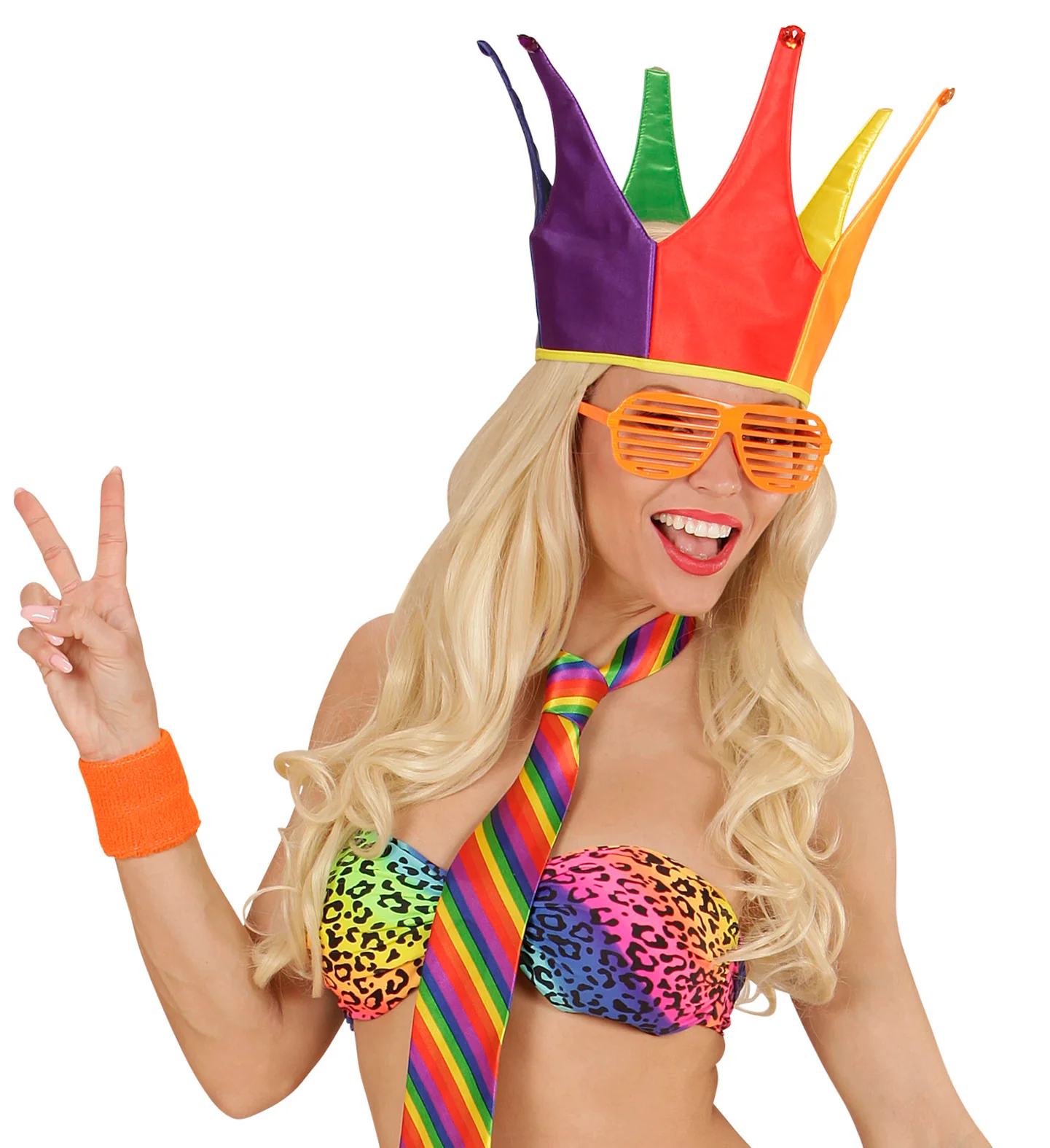 Regenboog hoed kroon multikleuren - Image 3
