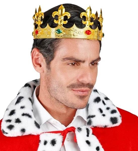 Kroon metaal goud met edelstenen haarband Mats - Image 2