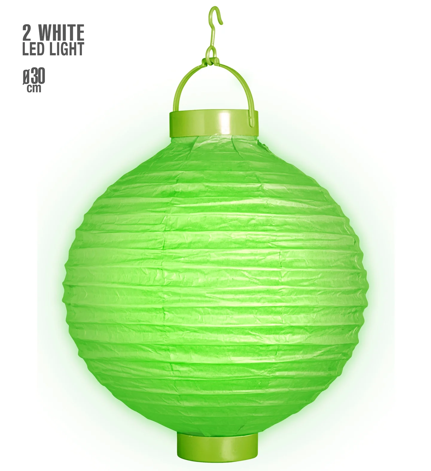 Lampion Met Licht 30Cm Groen - Image 3