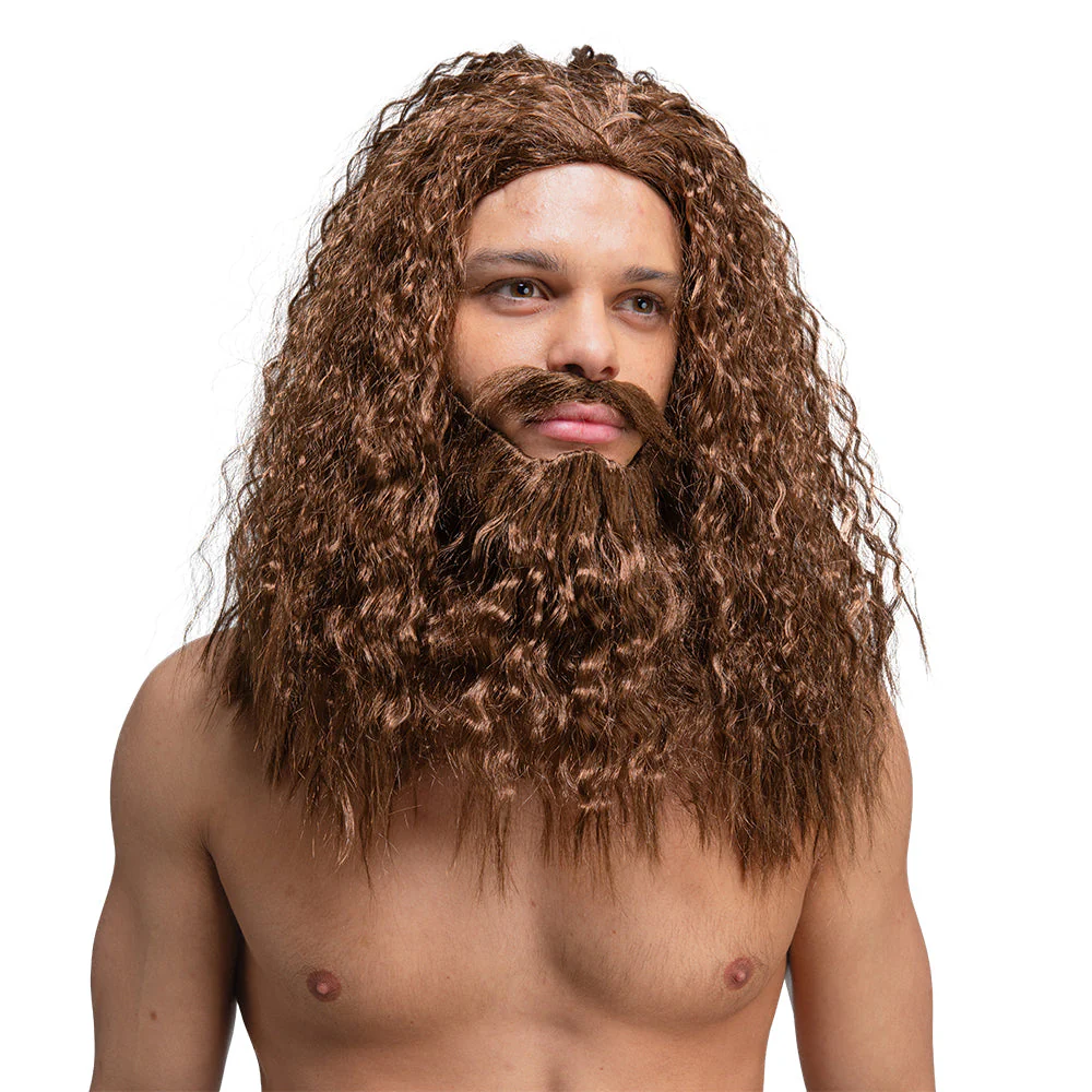 Lange krullende pruik & baard - Image 3