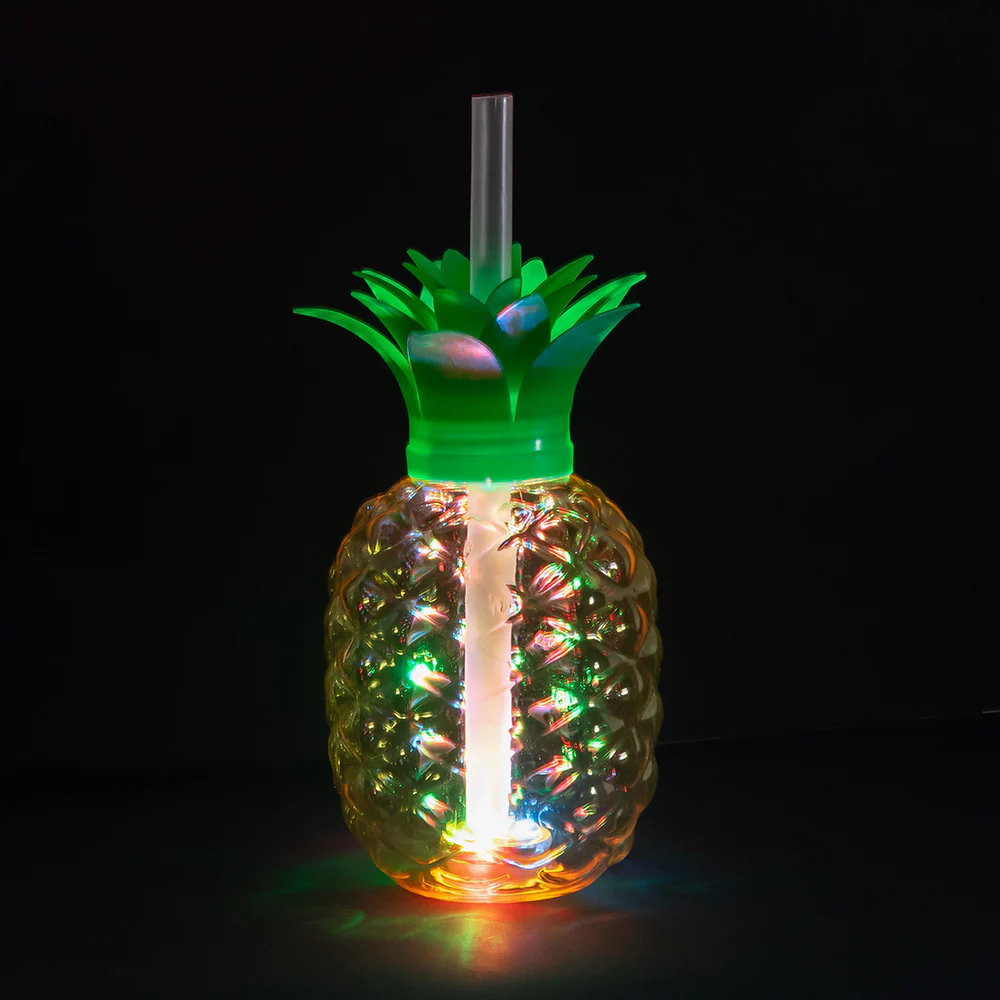 LED beker Ananas met rietje - Image 3