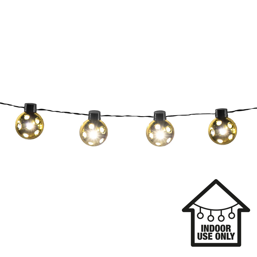 LED lichtsnoer Partybal goud - Image 2