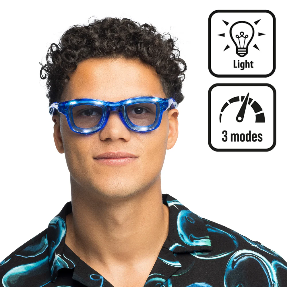 LED partybril Blink blauw - Image 3