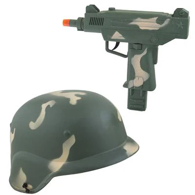 Legerhelm met uzi voor kinderen