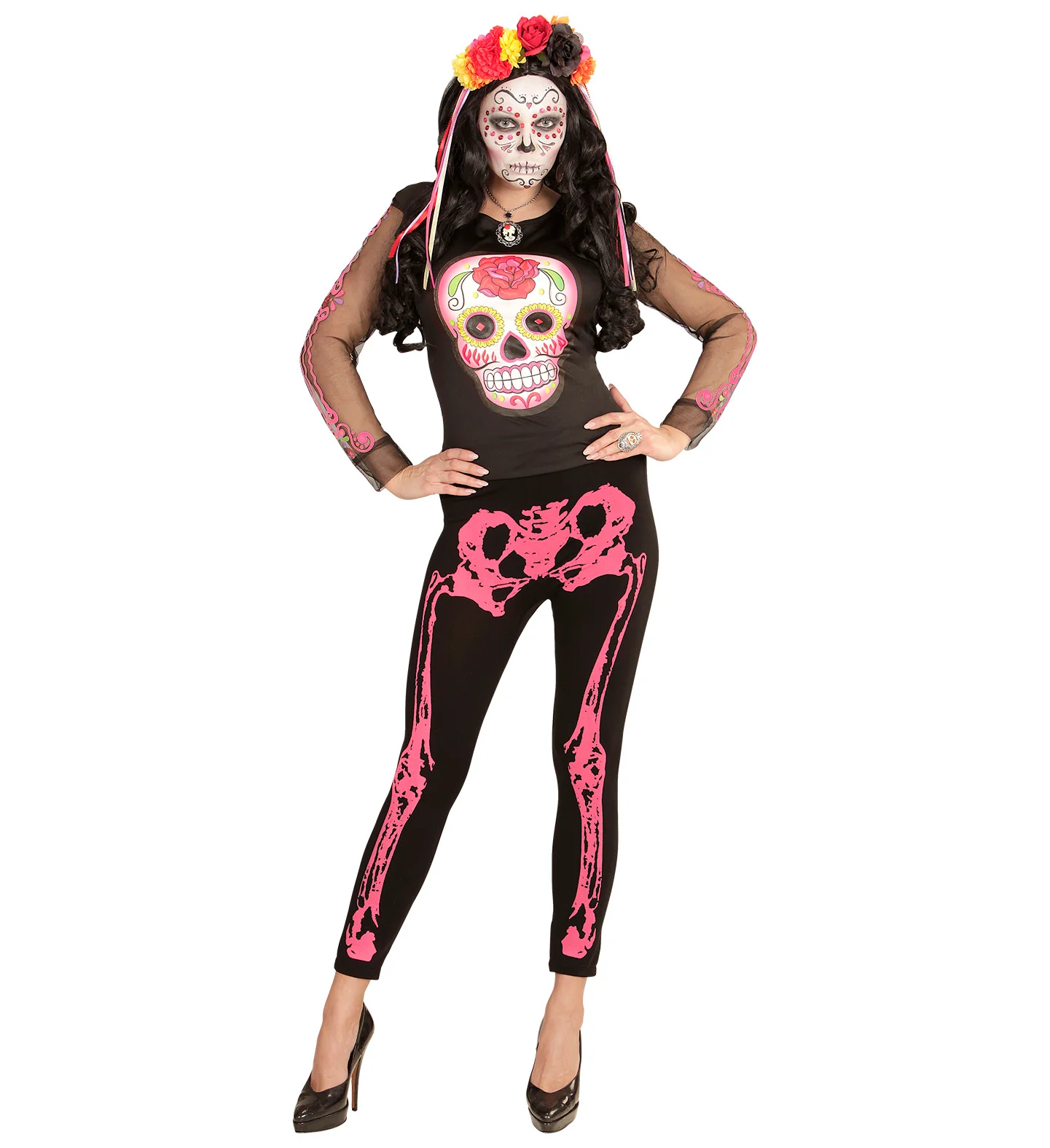 Legging skelet neon roze - Image 3