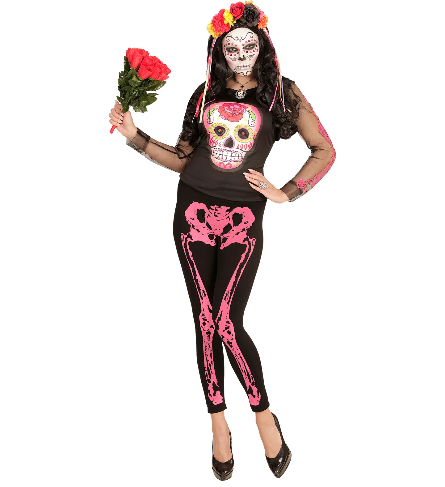 Legging skelet neon roze - Image 4