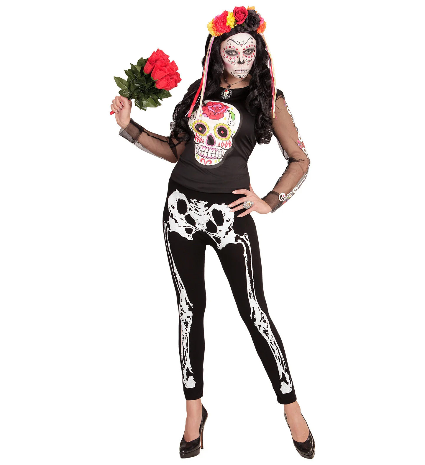 Legging skelet zwart wit - Image 3