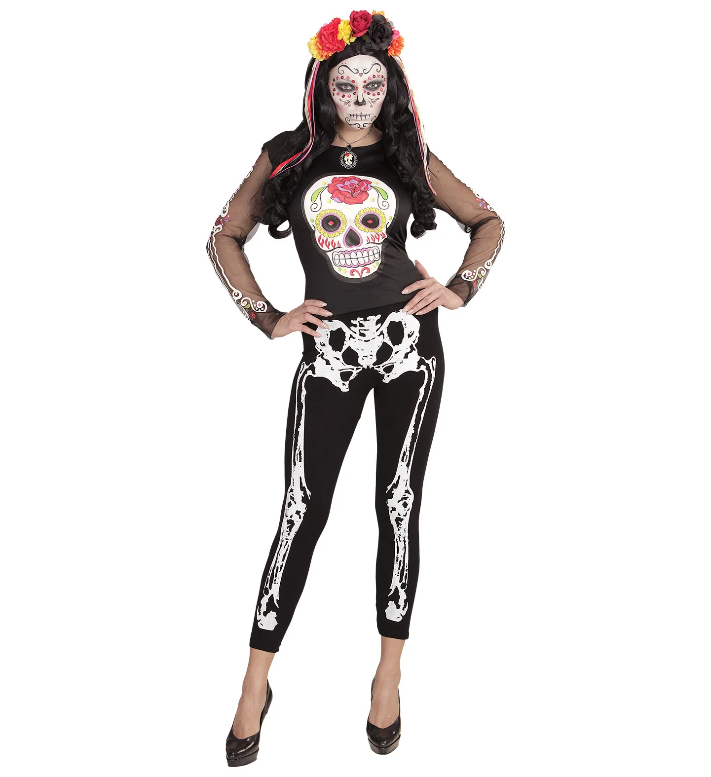 Legging skelet zwart wit - Image 4