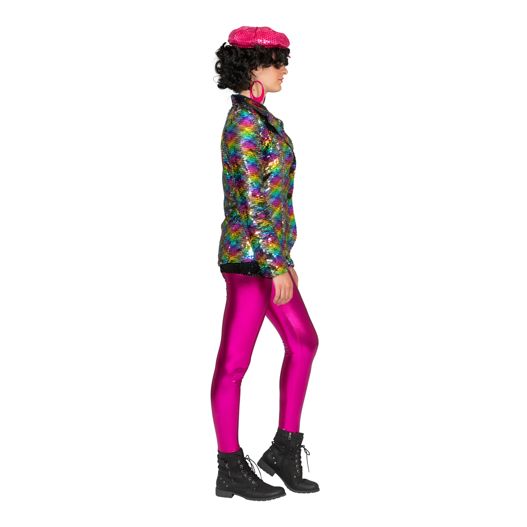 Disco jas Amber in regenboog kleuren met glitters - Image 3