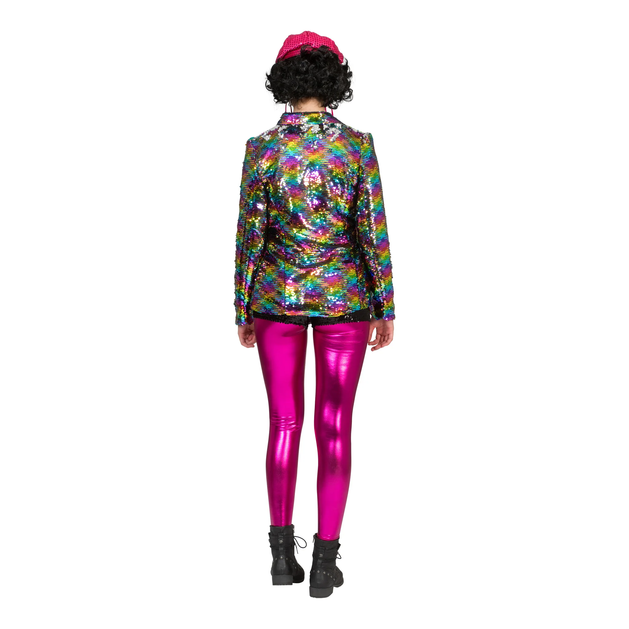 Disco jas Amber in regenboog kleuren met glitters - Image 4