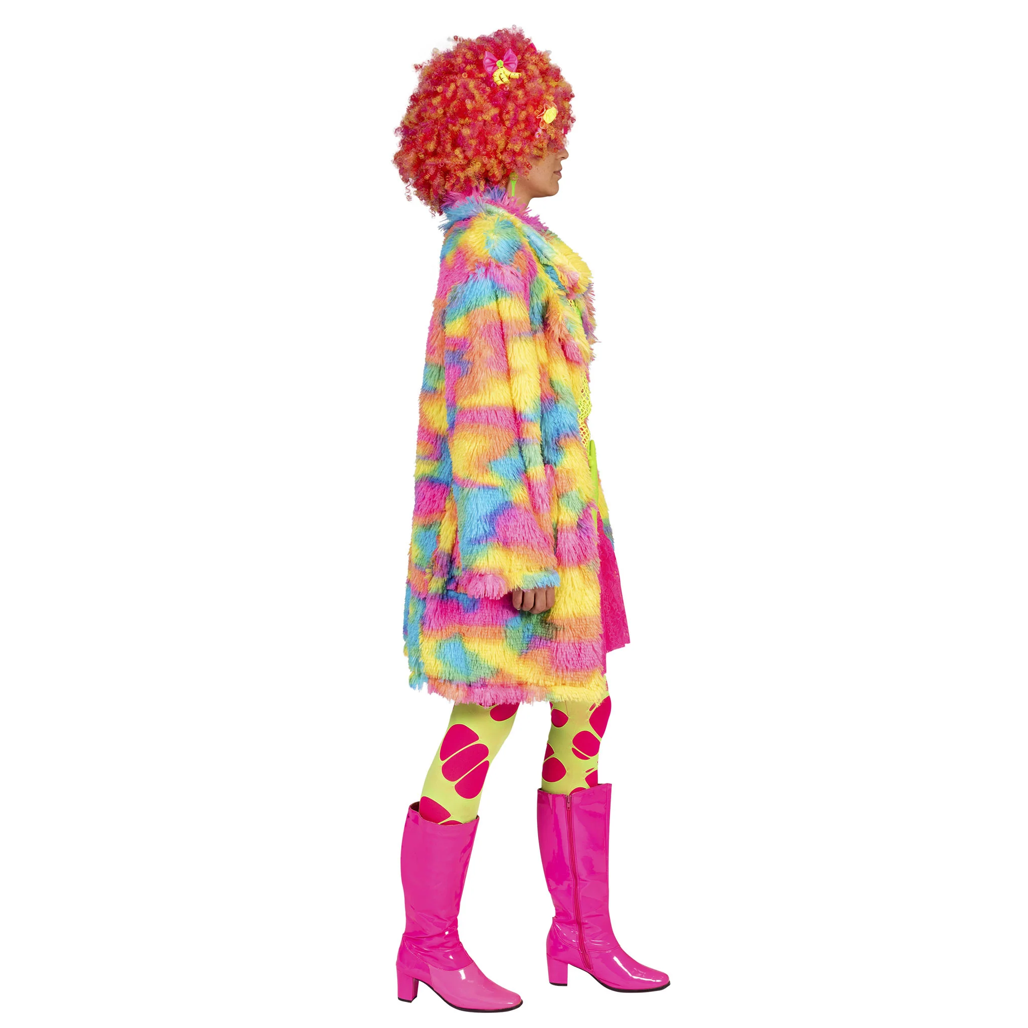Fuzzy nep bontjas Nina in regenboog kleuren - Image 4