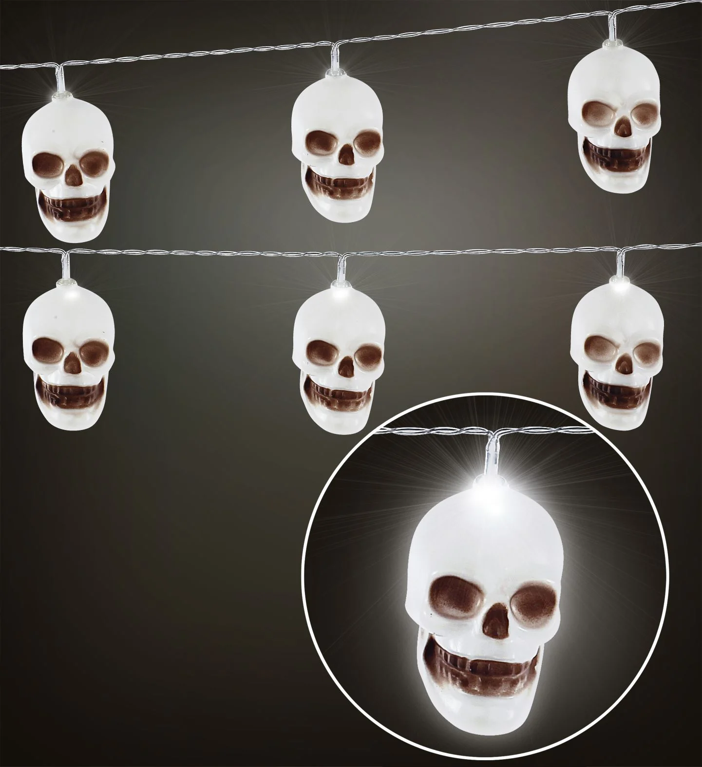 Lichtketting deco met schedels