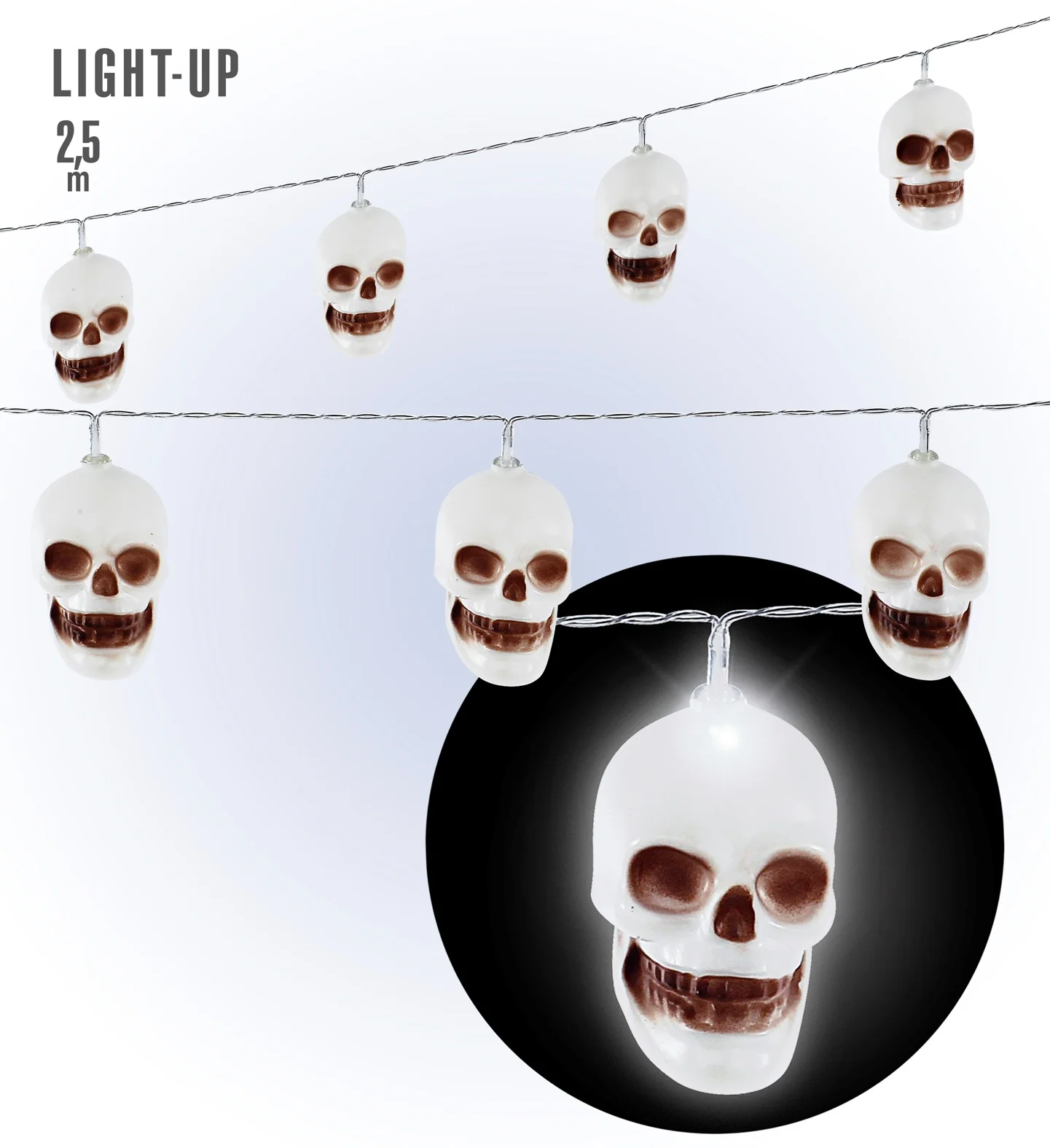 Lichtketting deco met schedels - Image 3