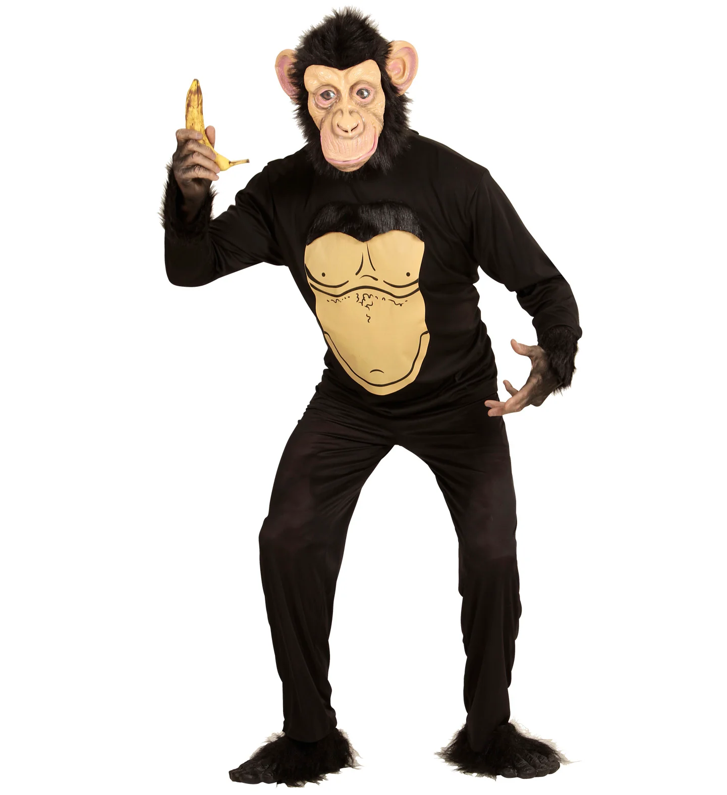 Luxe Chimpansee sweater met masker voor carnaval - Image 3