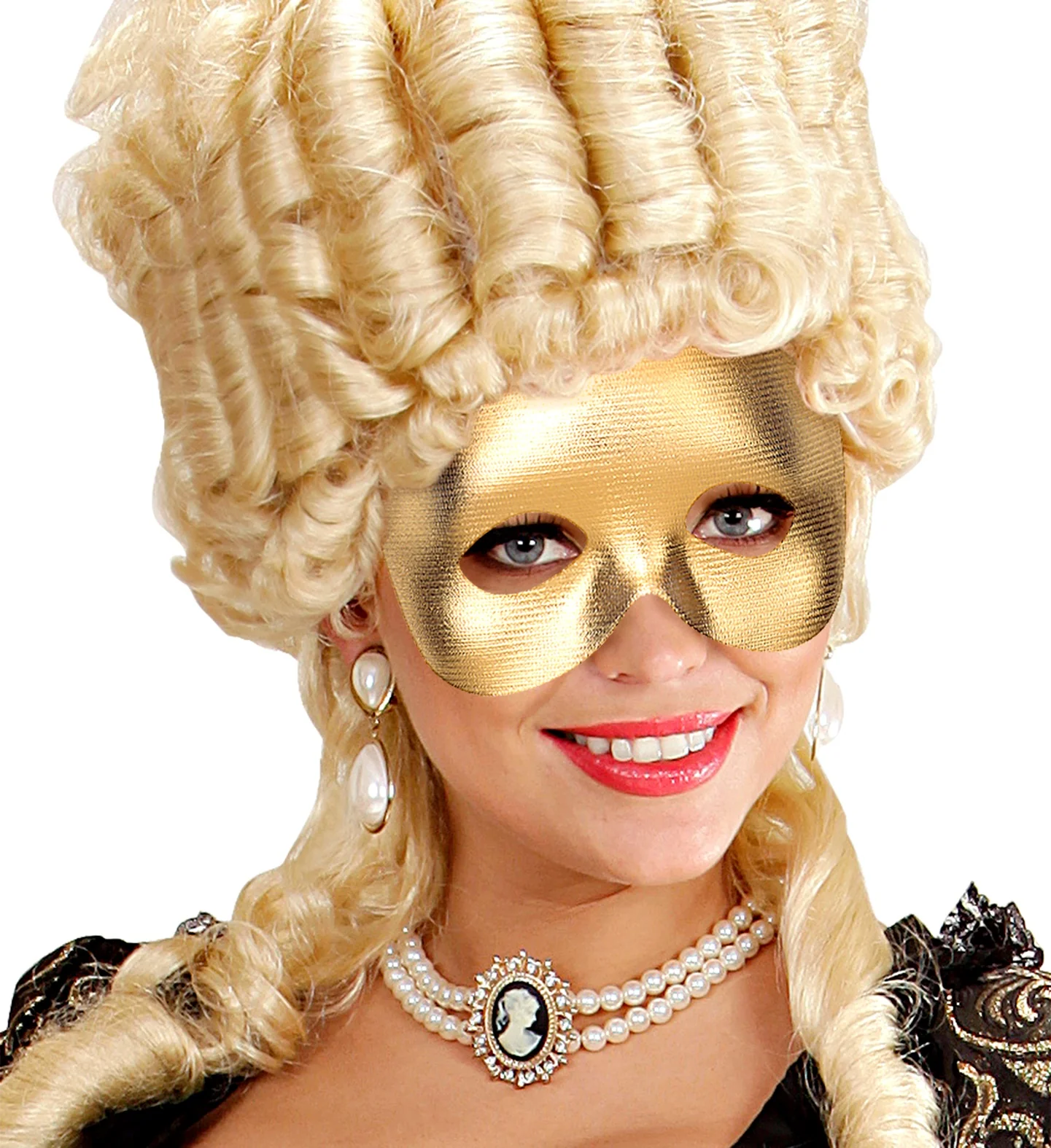 Halfgezicht masker goud metallic - Image 2