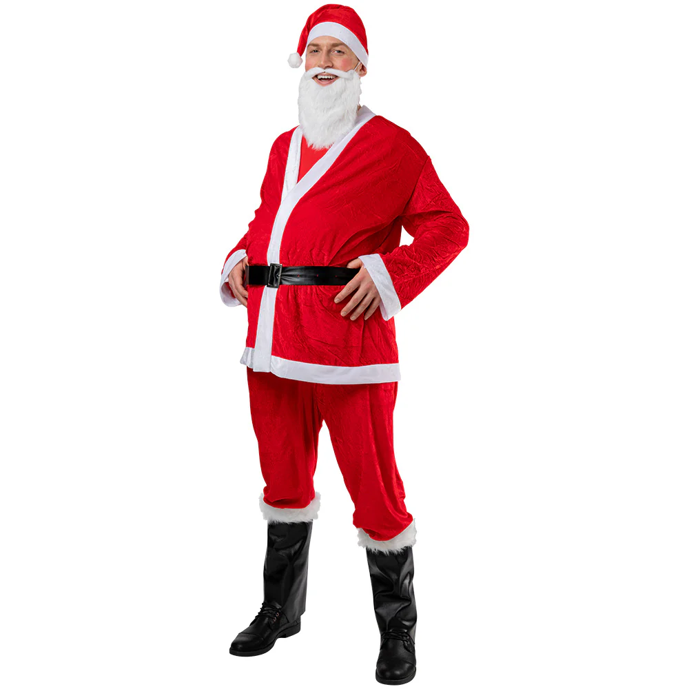 Luxe kerstman kostuum velours 6 delig