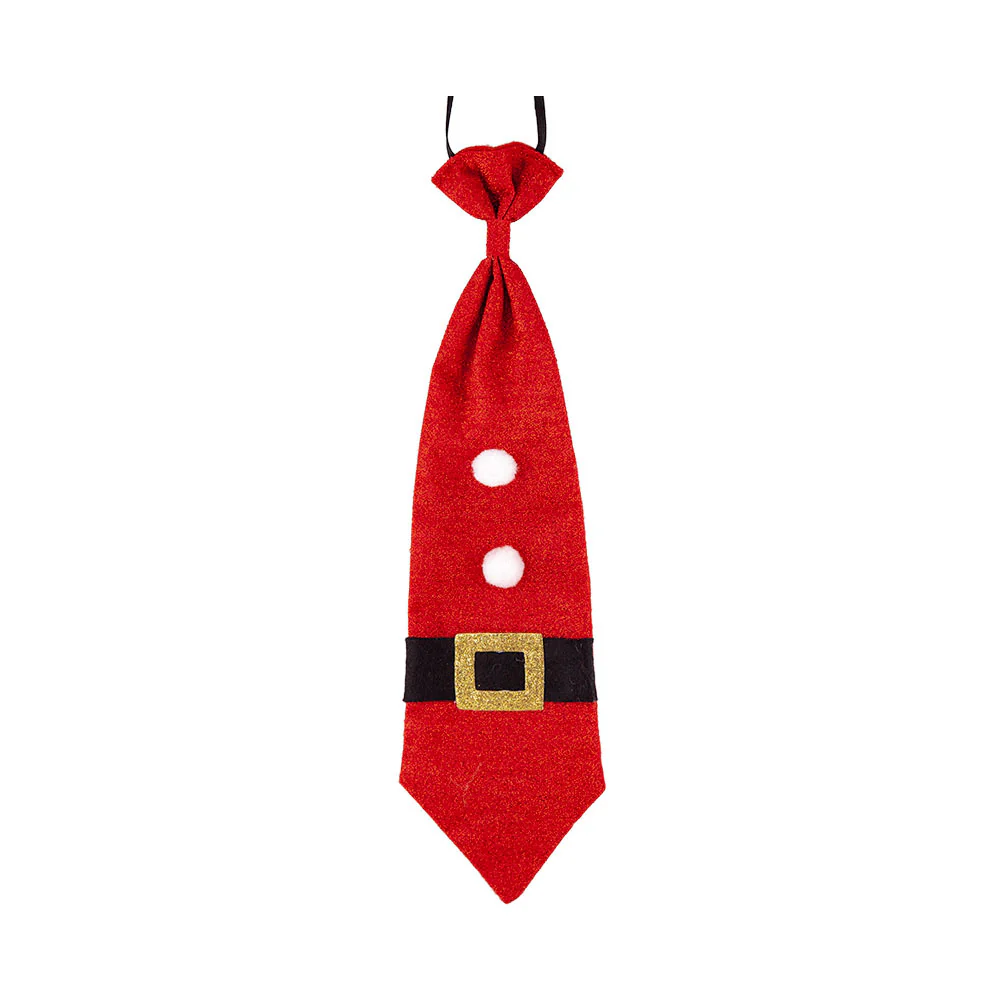 Kerstman stropdas met glitters - Image 3