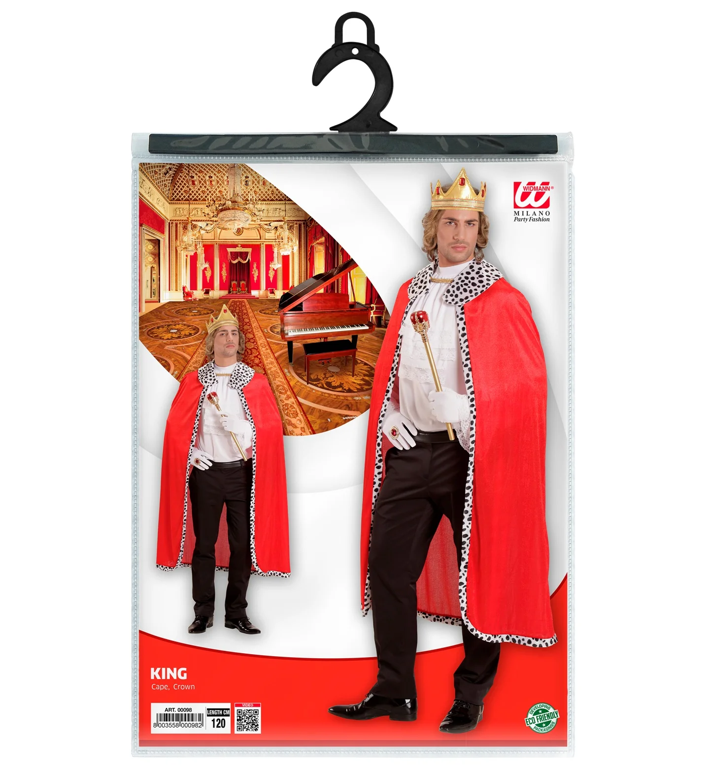 Koningsmantel met kroon rood - Image 4
