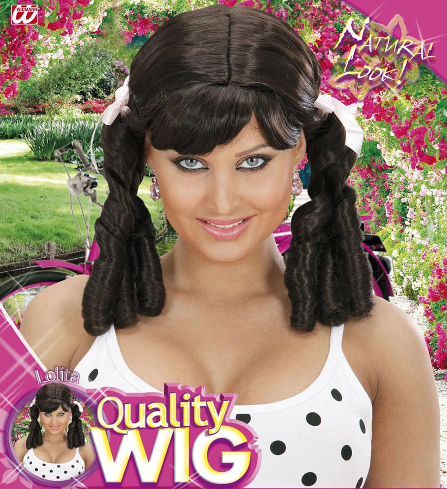 Lolita pruik bruin met haarstrikjes - Image 2
