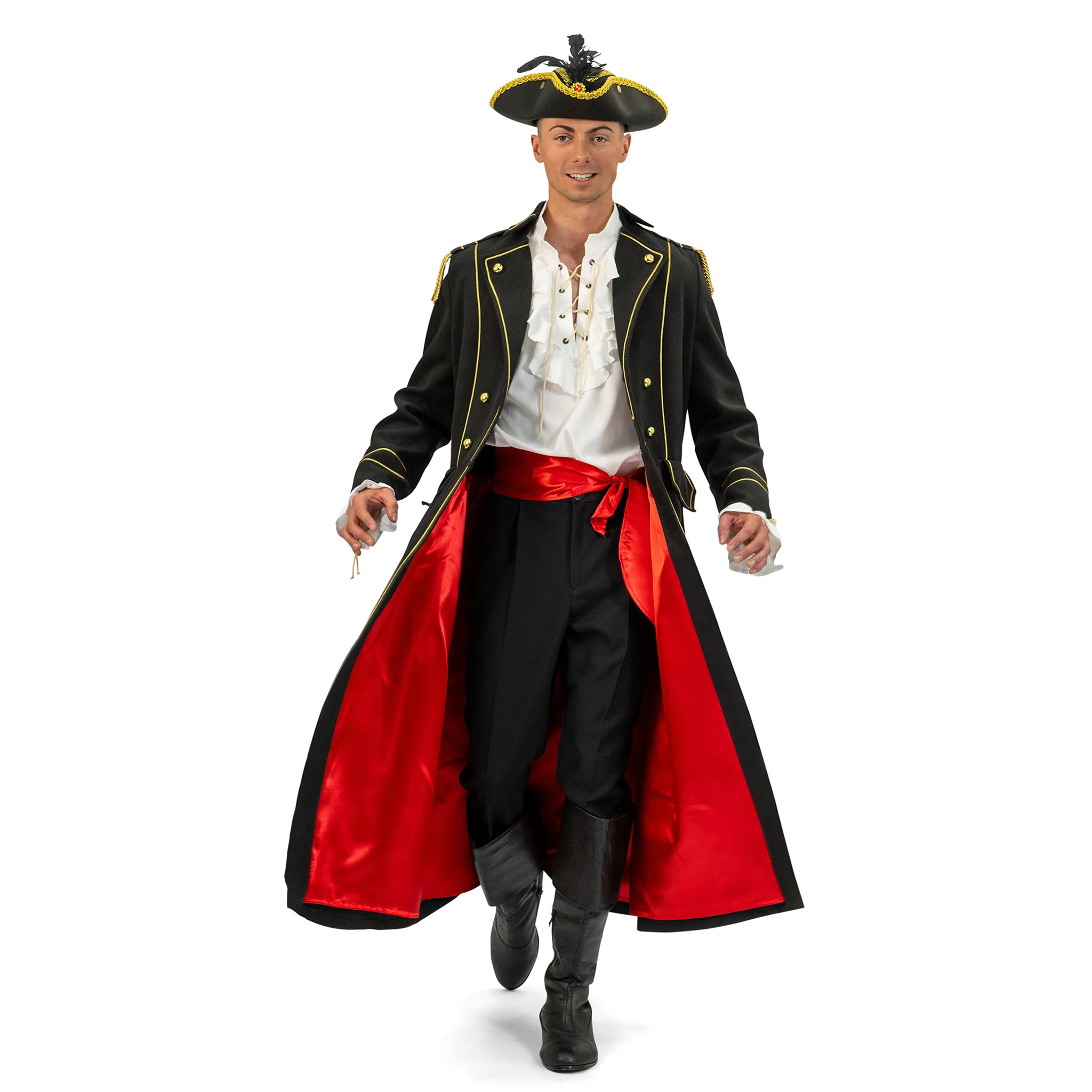 Luxe piraten jas zwart heren Leo - Image 2