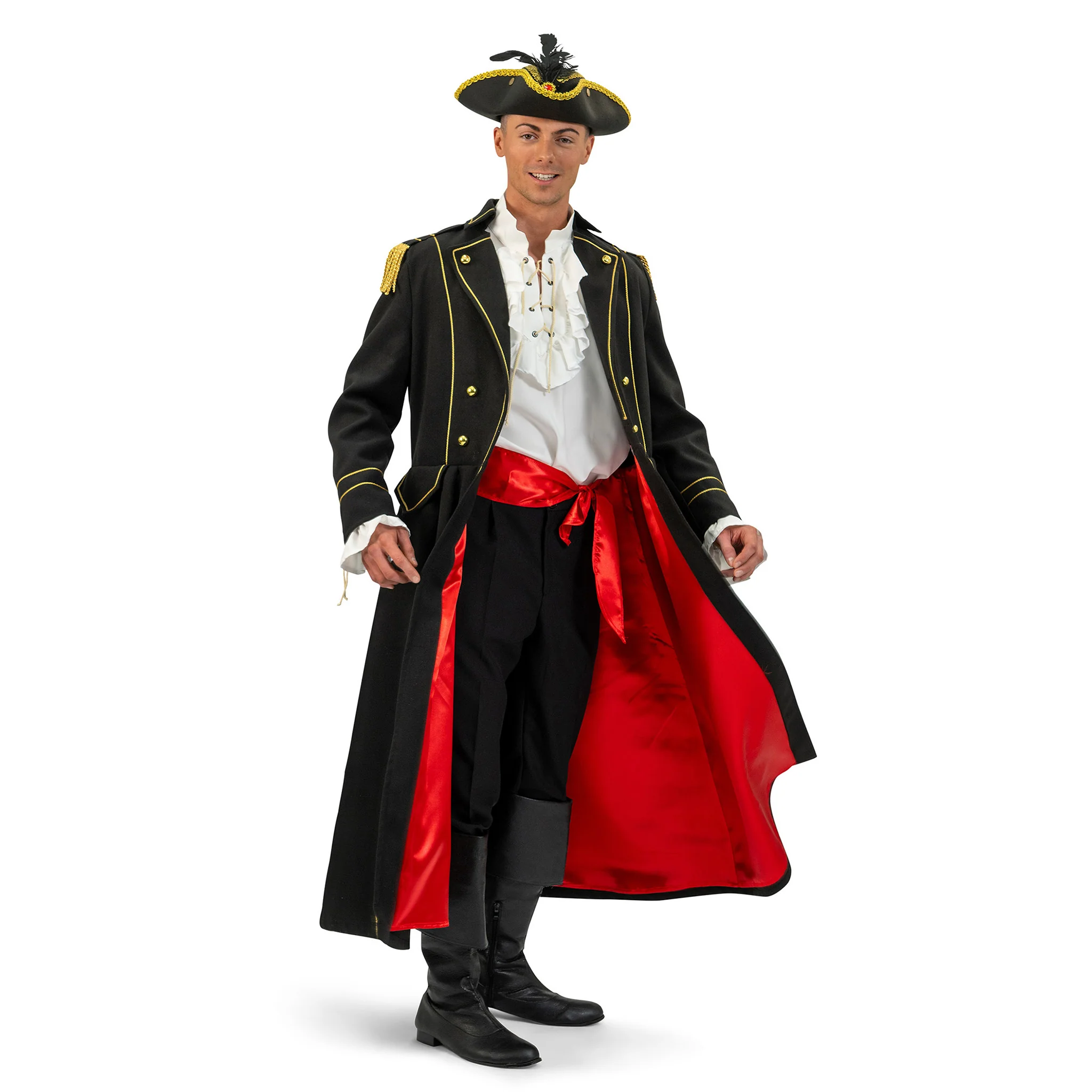 Luxe piraten jas zwart heren Leo - Image 3