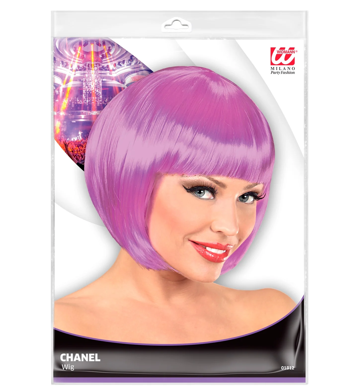 Roze/ Magenta boblijnpruik dames - Image 3