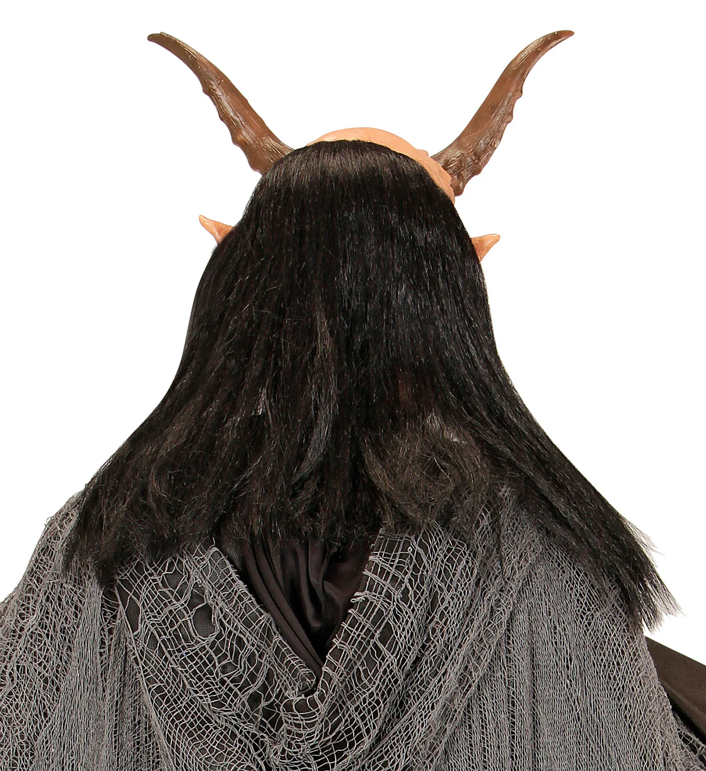 Masker duivel met hoorns en haar - Image 3