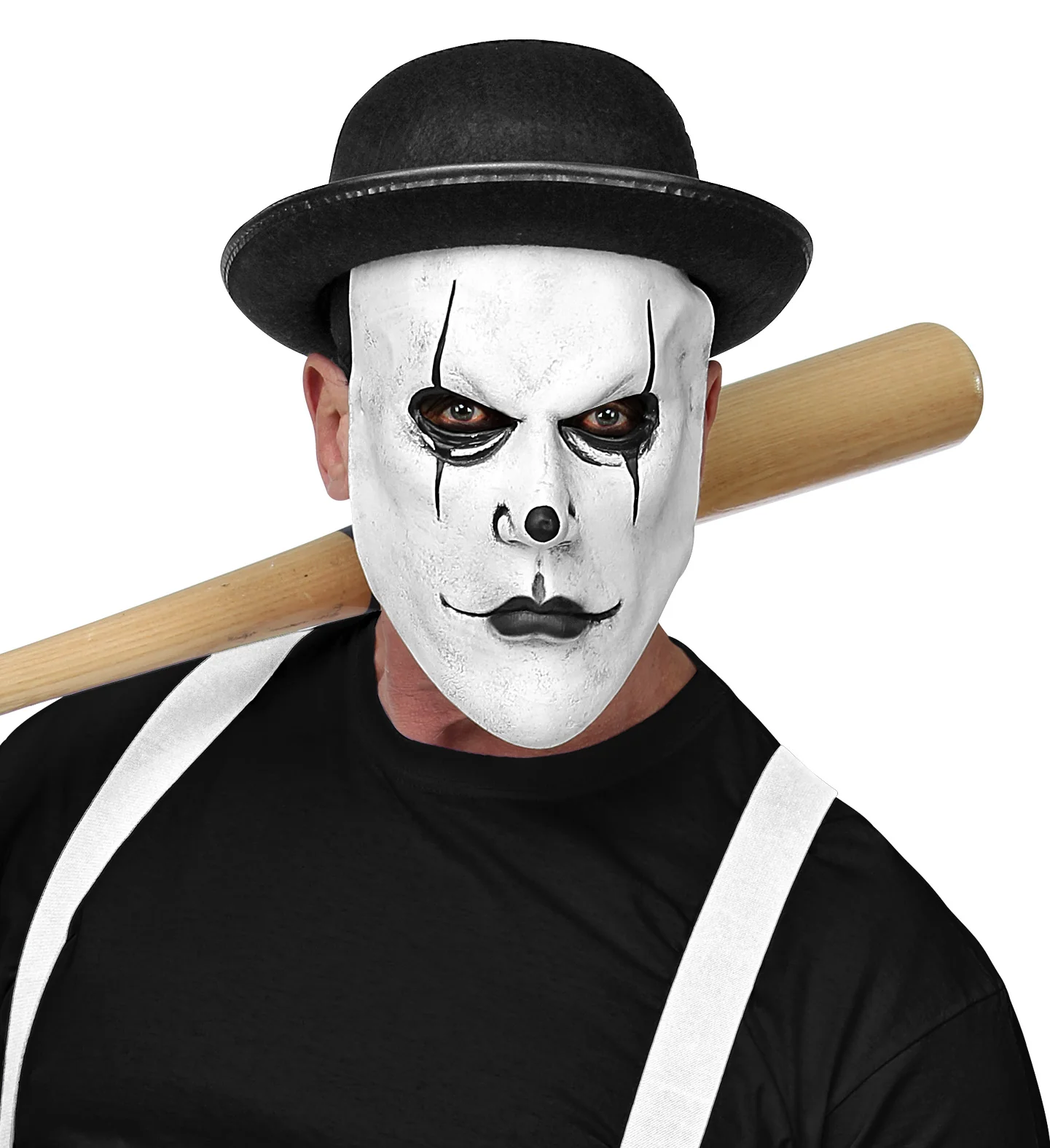 Masker griezel clown met bolhoed - Image 2