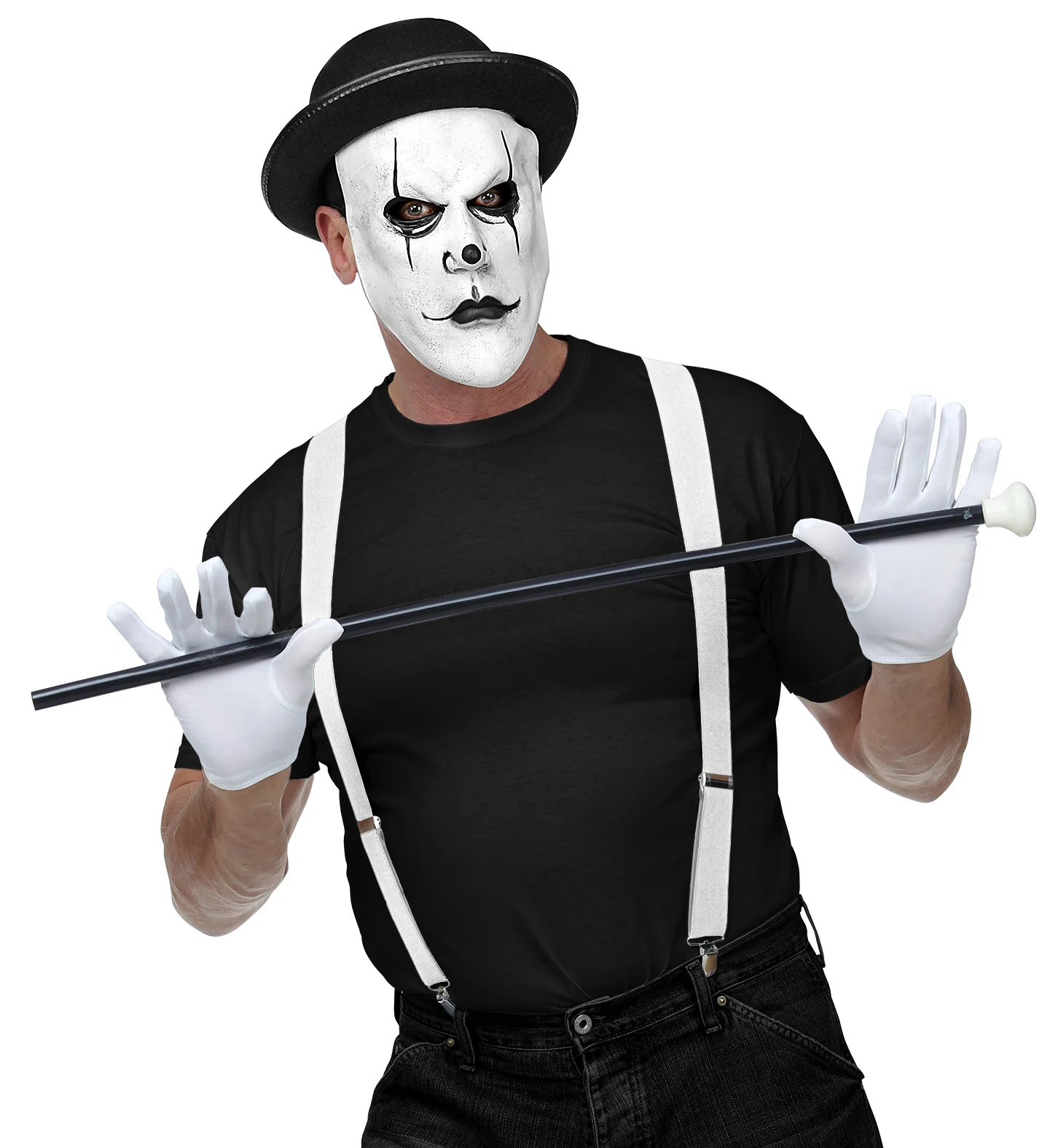 Masker griezel clown met bolhoed - Image 4