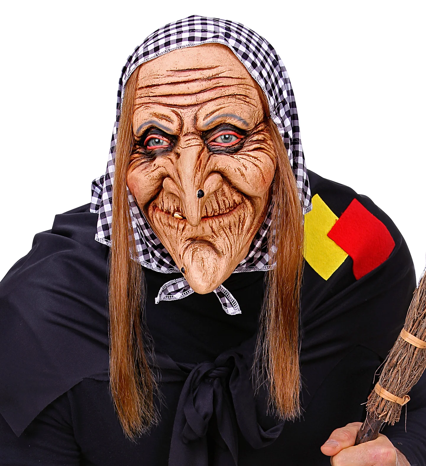 Masker heks met haar en hoofddoek