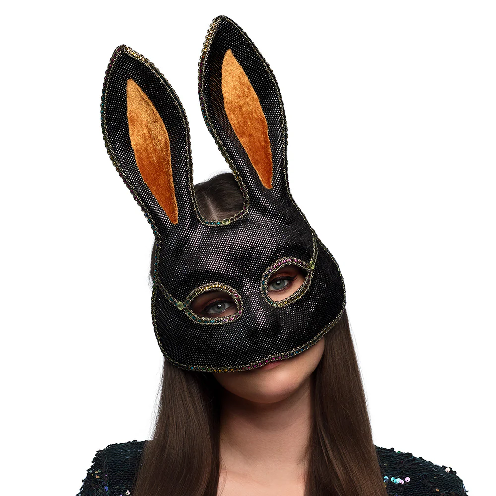 Masker Mystery bunny zwart - Image 2