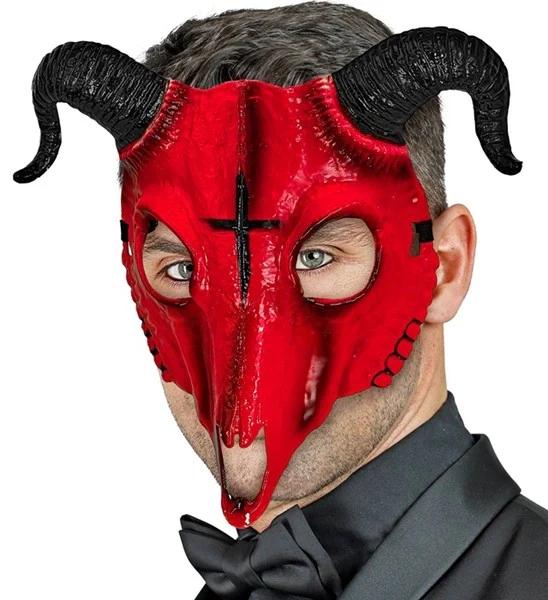 Masker satanische ram rood hard plastic Vera - Image 2
