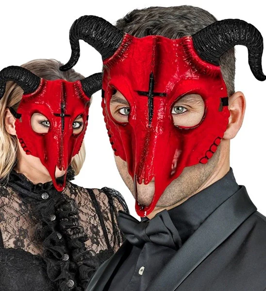 Masker satanische ram rood hard plastic Vera - Image 4