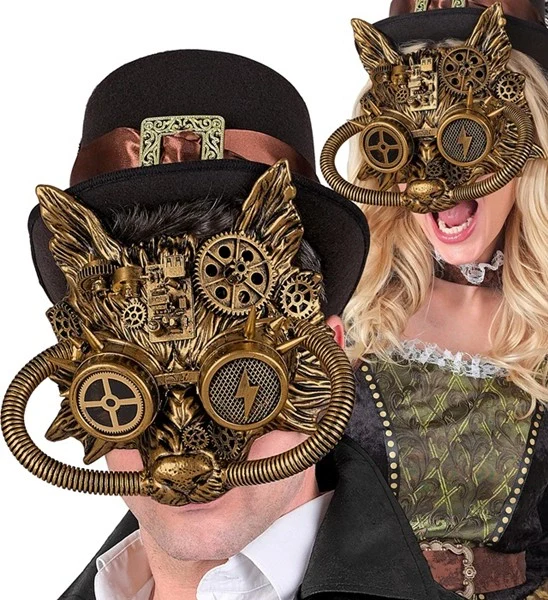 Masker steampunk goud Fleur - Image 3