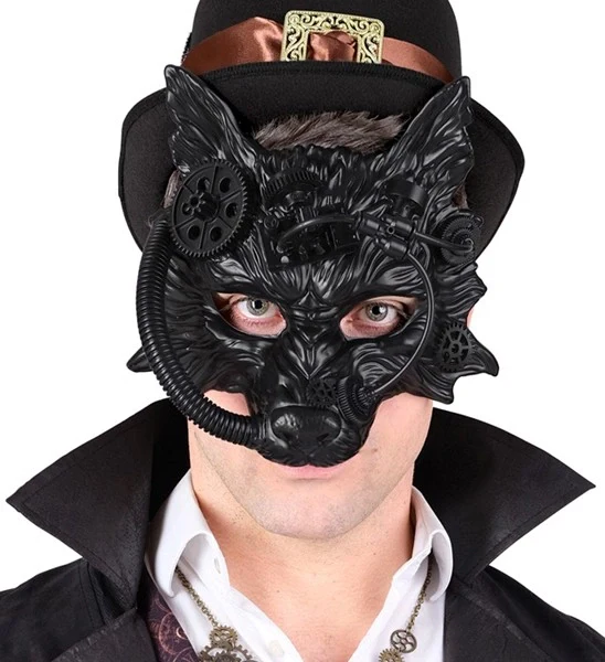 Masker steampunk wolf zwart Nora - Image 2