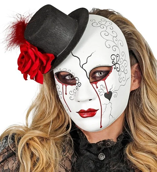 Masker theater bloedende vrouw met hoed Sophie - Image 2