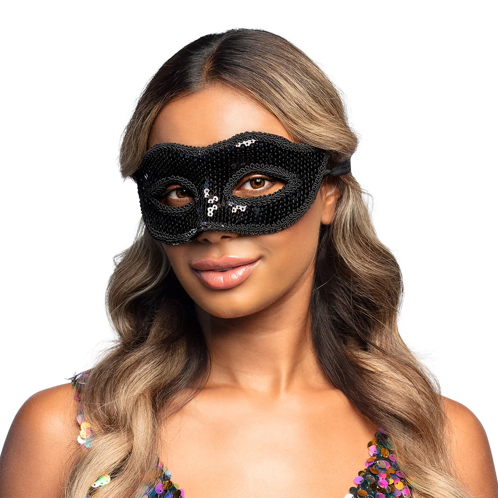 Masker Venice pailletten zwart