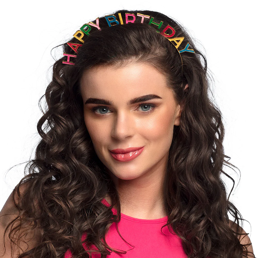 Metalen diadeem 'Happy Birthday' haarband - Image 2