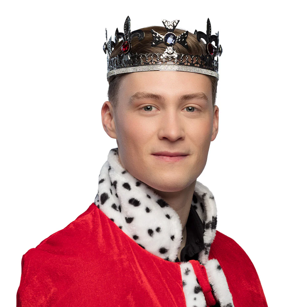 Metalen kroon Royal king zilver - Image 2
