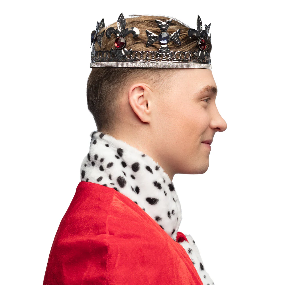 Metalen kroon Royal king zilver - Image 3