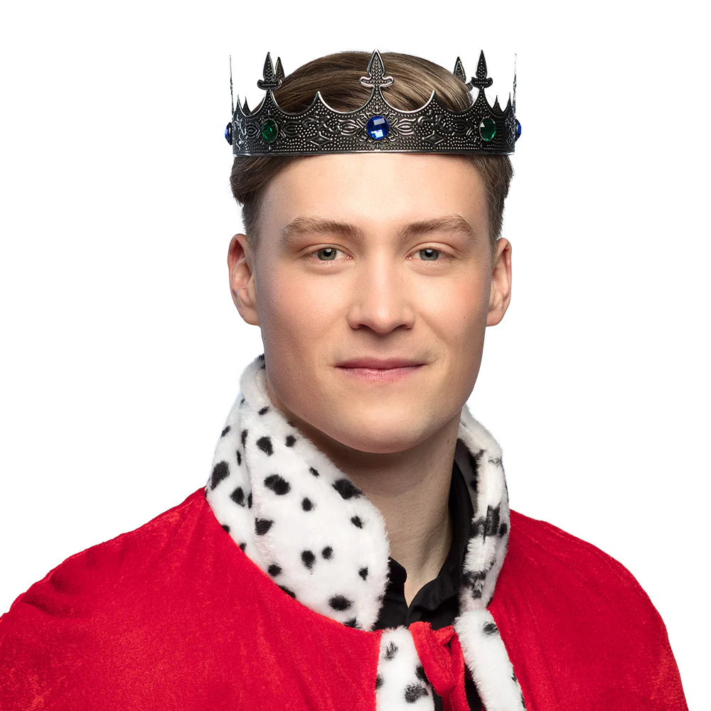 Metalen kroon Royalty zilver koning - Image 2
