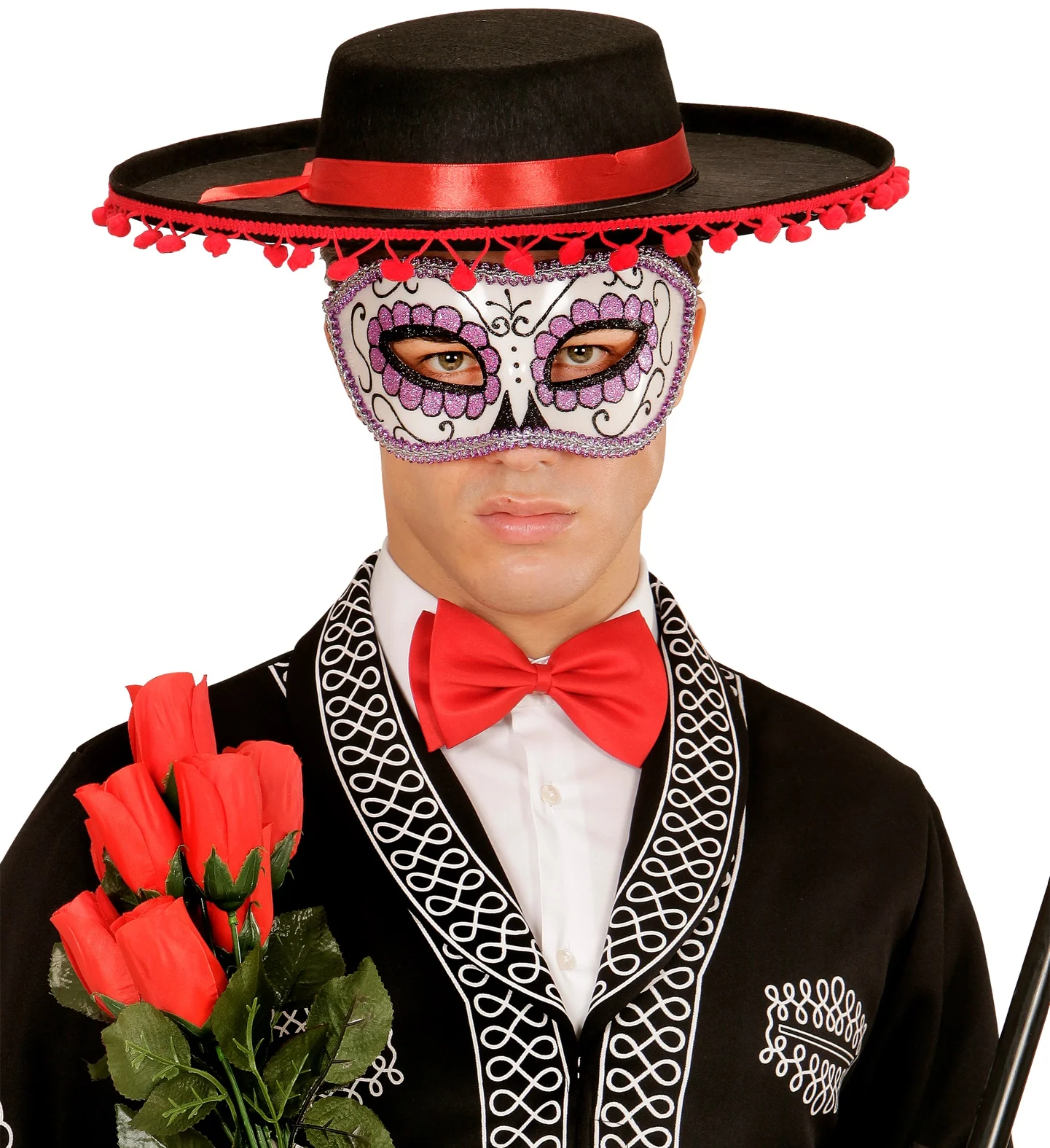 Mexicaanse oogmaskers paars met zwart - Image 3