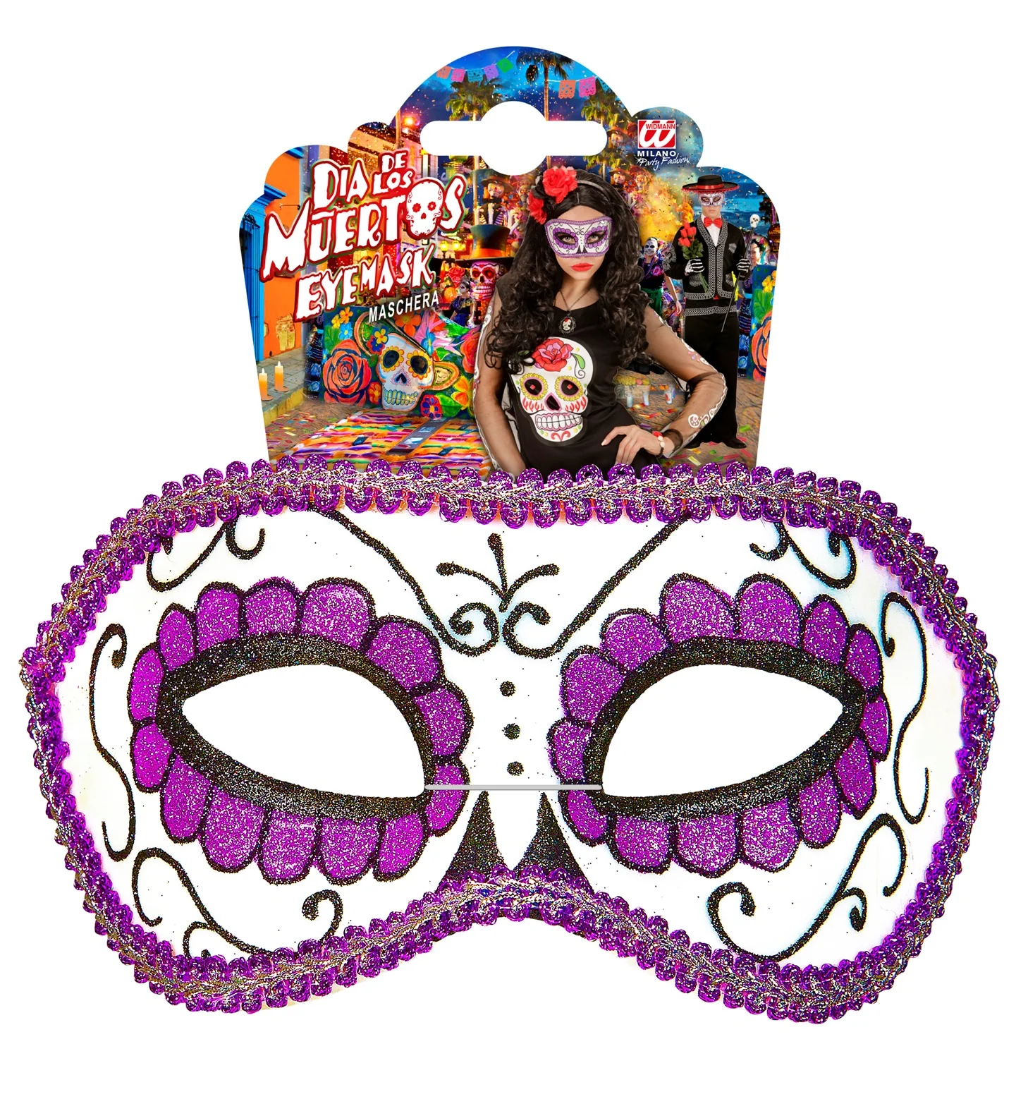 Mexicaanse oogmaskers paars met zwart - Image 6